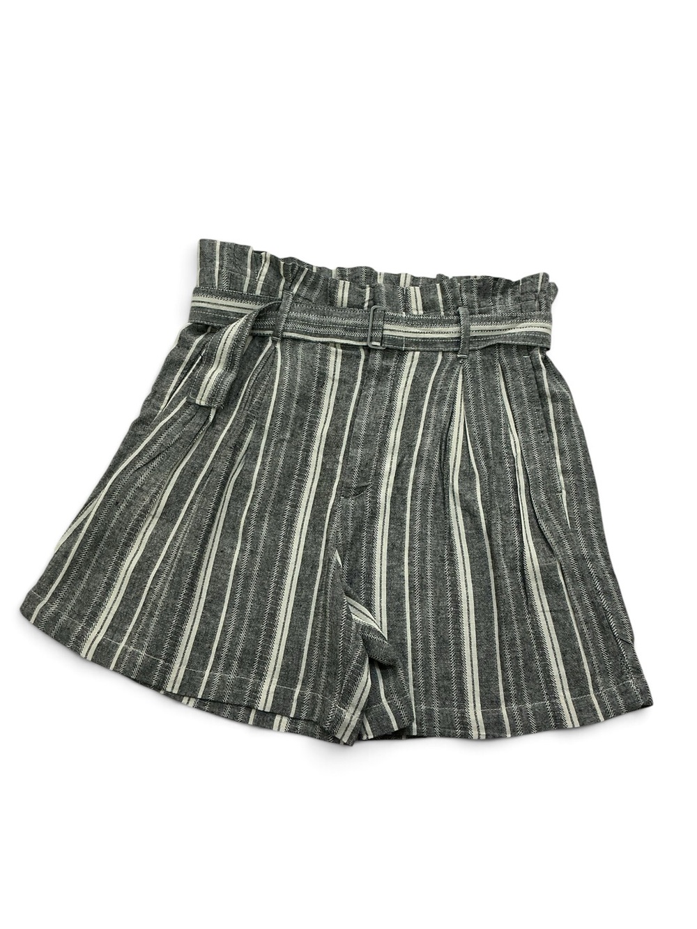 Banana Republic Linen Blend Paper Bag High Waist Striped Belted Shorts- NWOT